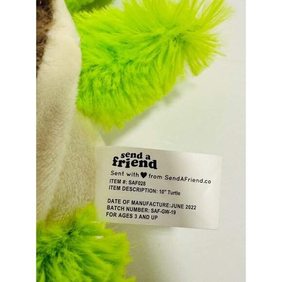 Send A Friend Tucker the Sea Turtle Plush Toy Soft Stuffed Animal 10” Ocean - Picture 11 of 12